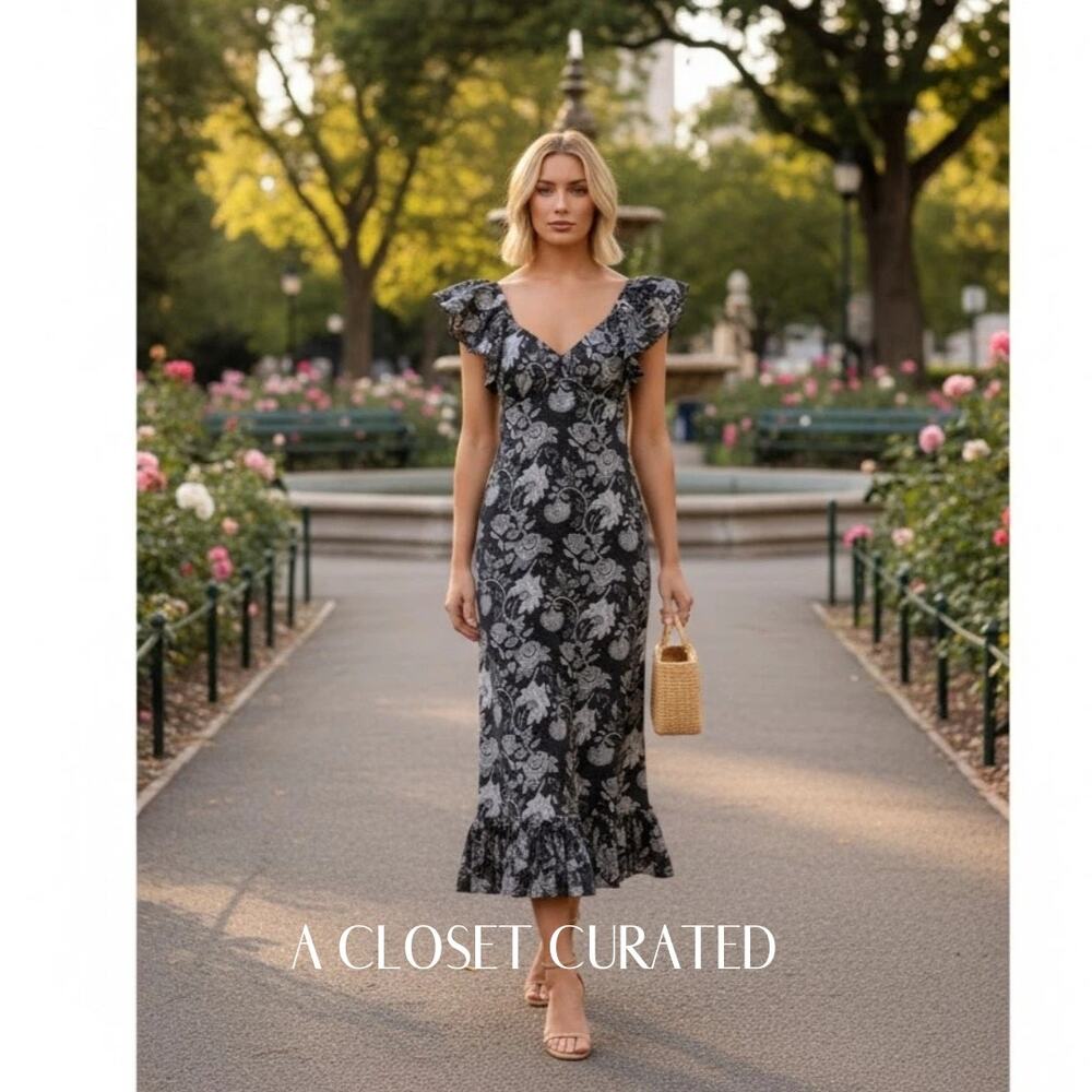 Mille Klara Midi Dress Medium Black NEW